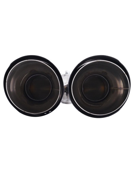 Terminale scarico universale carbonio doppio rotondo disassato 38 64mm TRX 
