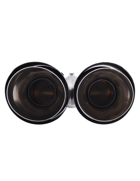 Terminale scarico universale carbonio doppio rotondo disassato 38 64mm TRX 
