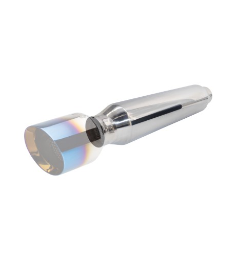 Silenziatore universale inox lucido uscita rotonda 58mm ESR7 425mm