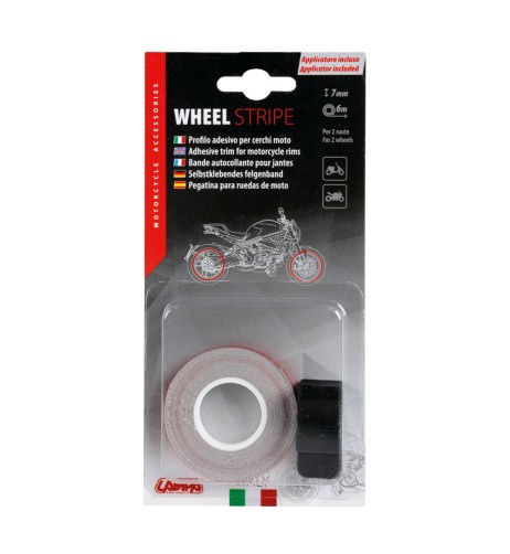 Profilo adesivo per 2 cerchi moto o 4 cerchi auto Rosso riflettente