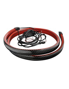 Spoiler carbon look adesivo con striscia luminosa led rossi 120cm 12V