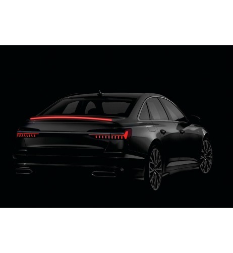 Spoiler carbon look adesivo con striscia luminosa led rossi 120cm 12V