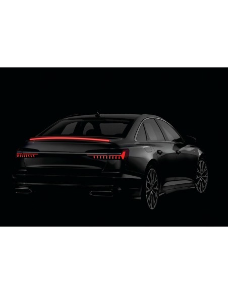 Spoiler carbon look adesivo con striscia luminosa led rossi 120cm 12V