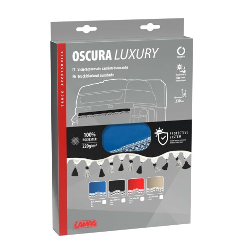 Oscura fascia parasole per camion universale Blu