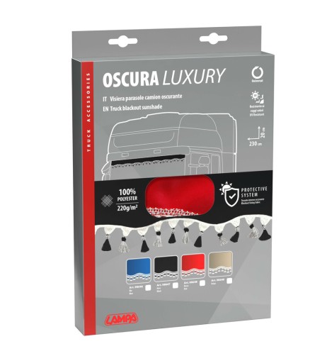 Oscura fascia parasole per camion universale Rosso
