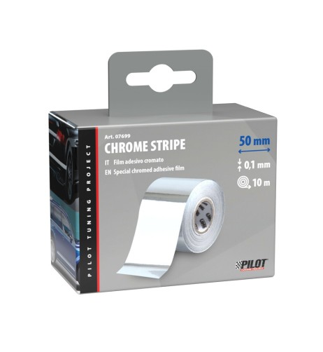 Film adesivo cromato ultrasottile auto 10 metri larghezza 50mm