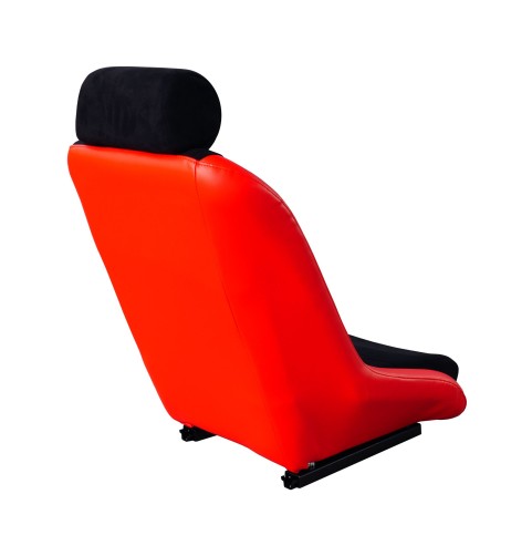 Sedile sportivo non reclinabile Simoni Racing Vintage velluto e pelle rossa