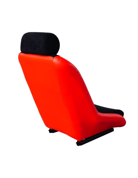 Sedile sportivo non reclinabile Simoni Racing Vintage velluto e pelle rossa