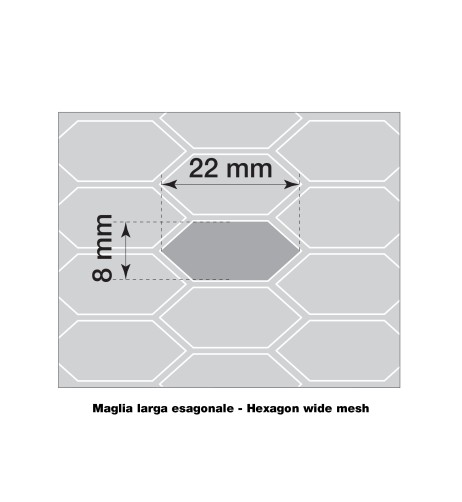Griglia sportiva per paraurti in polipropilene nero a maglia esagolare larg