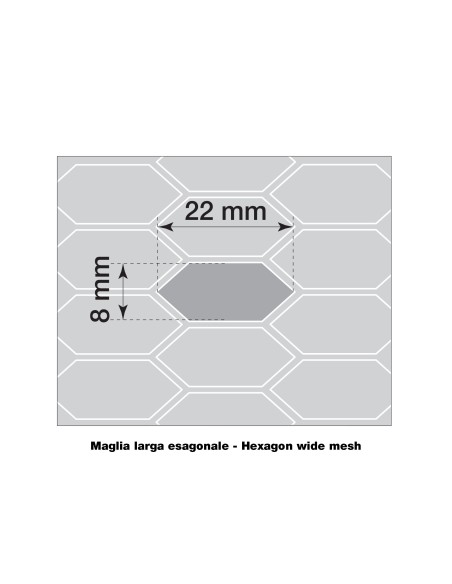 Griglia sportiva per paraurti in polipropilene nero a maglia esagolare larg