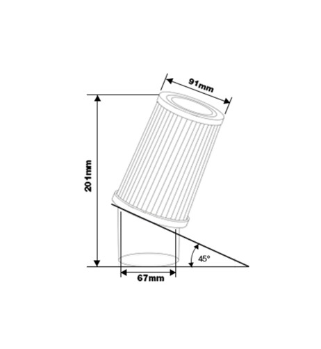 Filtro Aria auto Universale biconico obliquo attacco 67mm FSR UP
