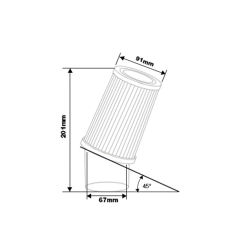 Filtro Aria auto Universale biconico obliquo attacco 67mm FSR UP