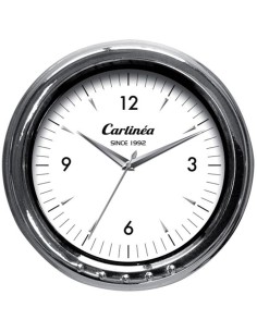 Orologio analogico auto camion Carlinea Classic bianco contorno cromato