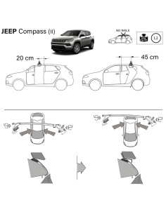 Kit barre portatutto LP49 per Jeep Compass senza corrimano dal 2017 2