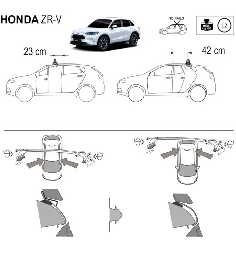 Kit barre portatutto LP43 per Honda ZR V dal 2023