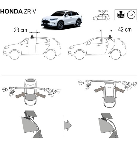 Kit barre portatutto LP49 per Honda ZR V dal 2023