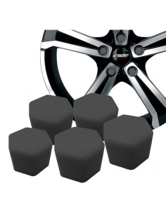 20 copribulloni ruota in silicone NERO Simoni Racing diametro 17mm