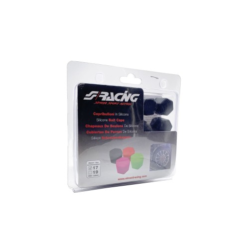 20 copribulloni ruota in silicone NERO Simoni Racing diametro 17mm