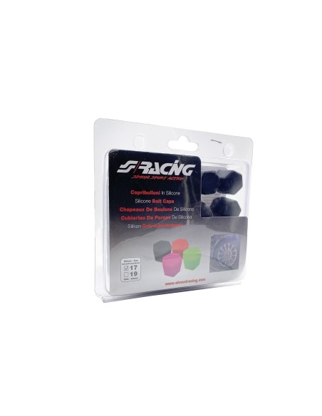 20 copribulloni ruota in silicone NERO Simoni Racing diametro 17mm
