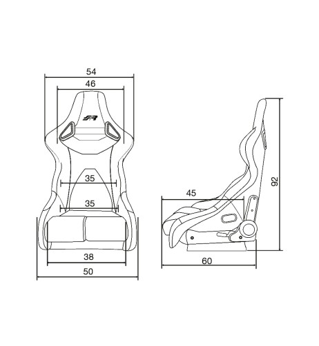 Sedile sportivo reclinabile Simoni Racing Jackie Blue riscaldato leva a sin