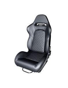 Sedile sportivo reclinabile Simoni Racing Jim in pelle nera