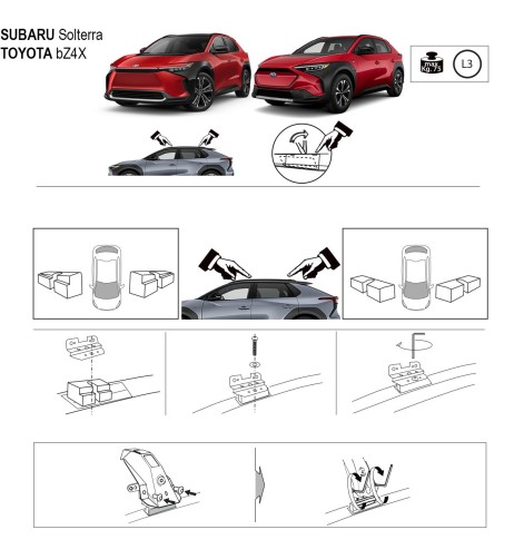 Kit barre portatutto LP56 per Toyota bZ4X dal 2023