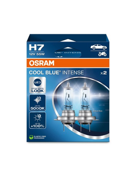 Coppia lampade alogene H7 12V 55W PX26d 5000K Osram Cool Blue Intense