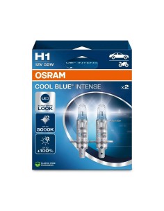 Coppia lampade alogene H1 12V 55W P14 5s 5000K Osram Cool Blue Intense