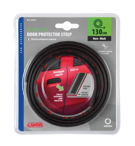 Striscia salvaporta adesiva 130cm colore nero 130cm per auto