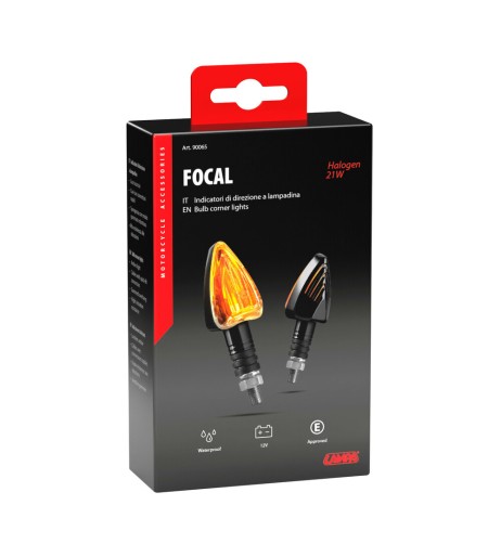 Focal coppia frecce indicatori direzione alogeni 12V moto scooter colore NE