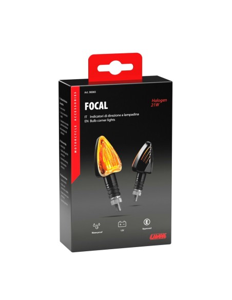 Focal coppia frecce indicatori direzione alogeni 12V moto scooter colore NE