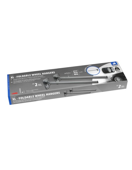 Set 2 ganci porta gomme e cerchioni da parete richiudibili