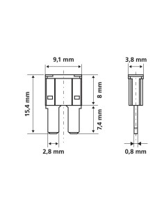 Set 10 fusibili lamellari assortiti Micro Due 12 32V 5 30A 2