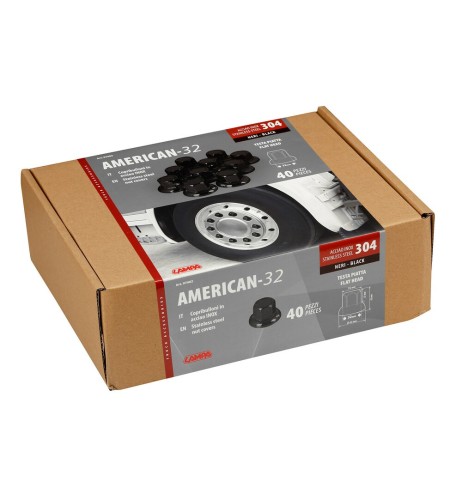 Set 40 copribulloni testa piatta in acciaio inox nero 32mm