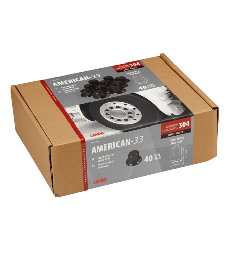 Set 40 copribulloni testa piatta in acciaio inox nero 33mm