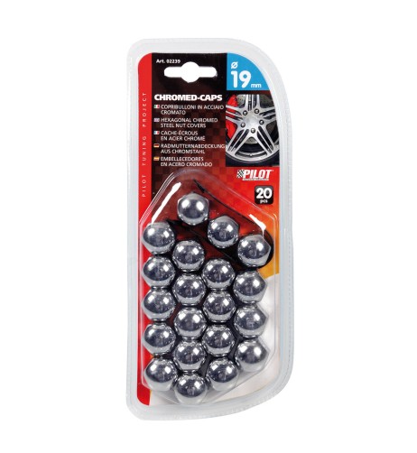Copribulloni in acciaio cromato diametro 19mm