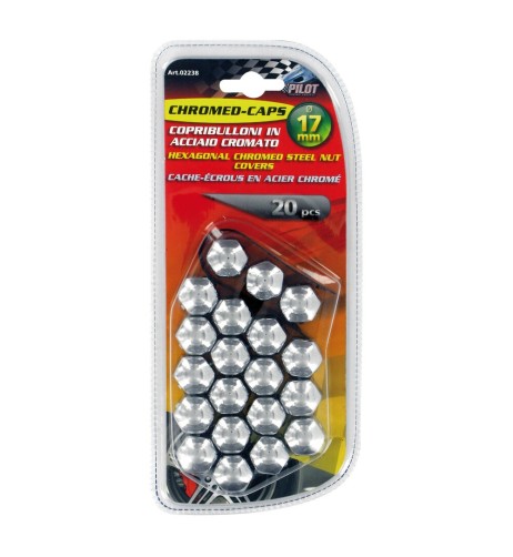 Copribulloni in acciaio cromato diametro 17mm