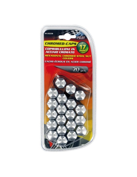 Copribulloni in acciaio cromato diametro 17mm