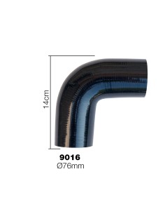 Manicotto Manitor in silicone rinforzato nero Curva 90 gradi 76mm 2