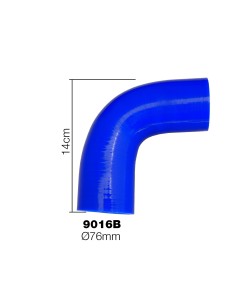 Manicotto Manitor in silicone rinforzato blu Curva 90 gradi 76mm 2