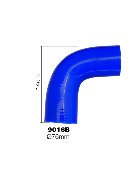 Manicotto Manitor in silicone rinforzato blu Curva 90 gradi 76mm