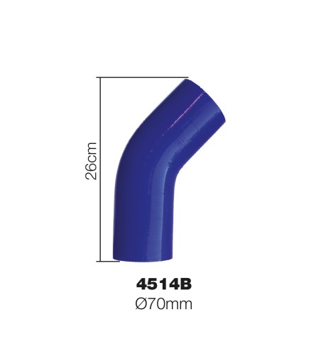 Manicotto Manitor in silicone rinforzato blu Curva 45 gradi 70mm