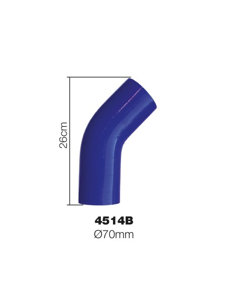 Manicotto Manitor in silicone rinforzato blu Curva 45 gradi 70mm
