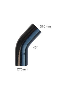 Manicotto Manitor in silicone rinforzato nero Curva 45 gradi 70mm