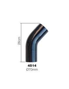 Manicotto Manitor in silicone rinforzato nero Curva 45 gradi 70mm 2