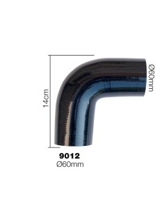 Manicotto Manitor in silicone rinforzato nero Curva 90 gradi 60mm 2