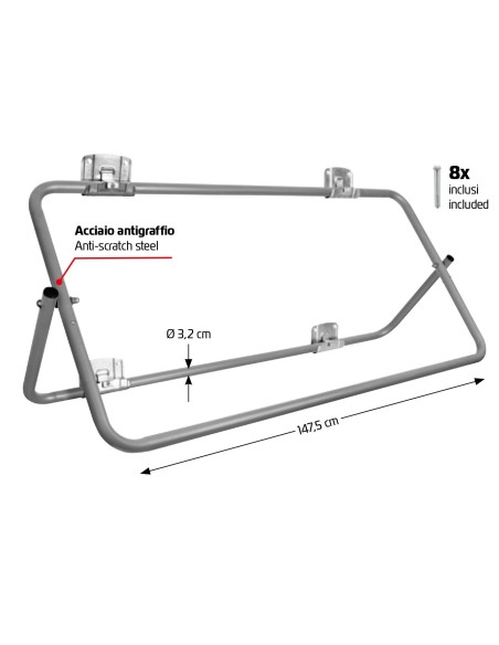 Supporto porta gomme e cerchioni da parete richiudibile XL foldable rack