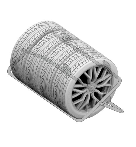 Supporto porta gomme e cerchioni da parete richiudibile XL foldable rack