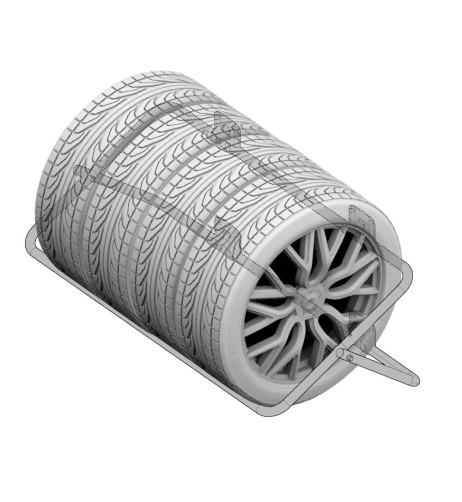 Supporto porta gomme e cerchioni da parete richiudibile XL foldable rack