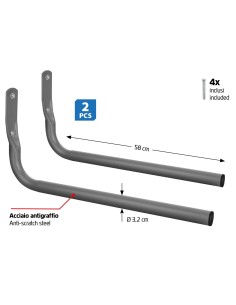 Set 2 ganci porta gomme e cerchioni da parete 2